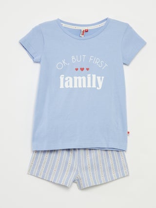 Pijama corto con camiseta + pantalón corto 'Día de la Madre' 2 piezas