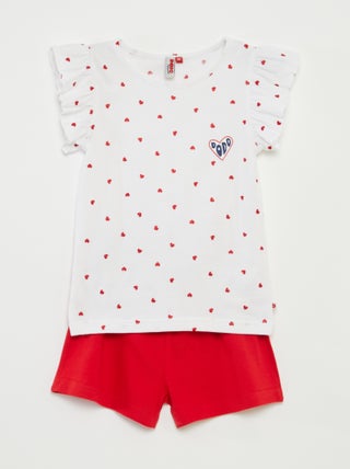 Pijama corto con camiseta + pantalón corto 'Día de la Madre' 2 piezas