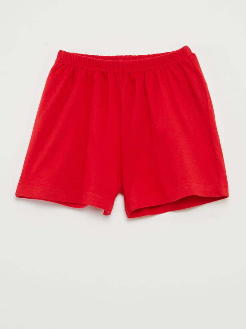 Pijama corto con camiseta + pantalón corto 'Día de la Madre' 2 piezas ROJO - Kiabi