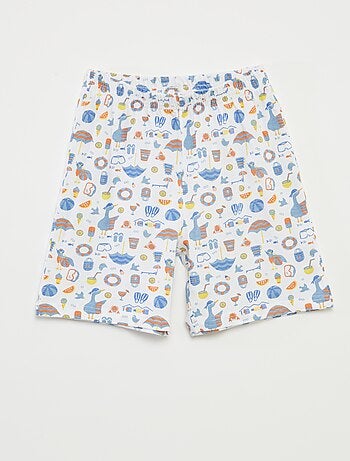 Pijama corto con camiseta + pantalón corto estampado - 2 piezas