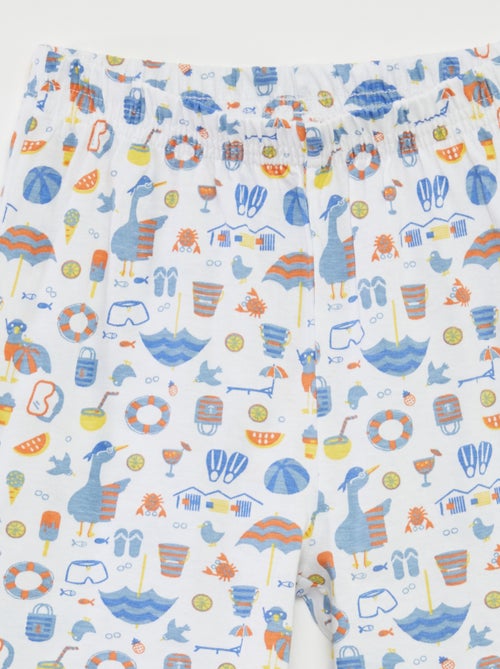 Pijama corto con camiseta + pantalón corto estampado  - 2 piezas - Kiabi