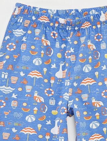 Pijama corto con camiseta + pantalón corto estampado - 2 piezas