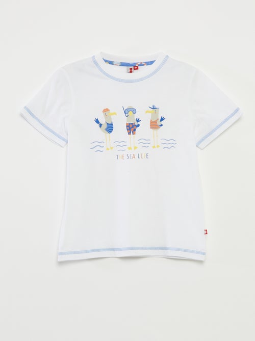 Pijama corto con camiseta + pantalón corto estampado  - 2 piezas - Kiabi