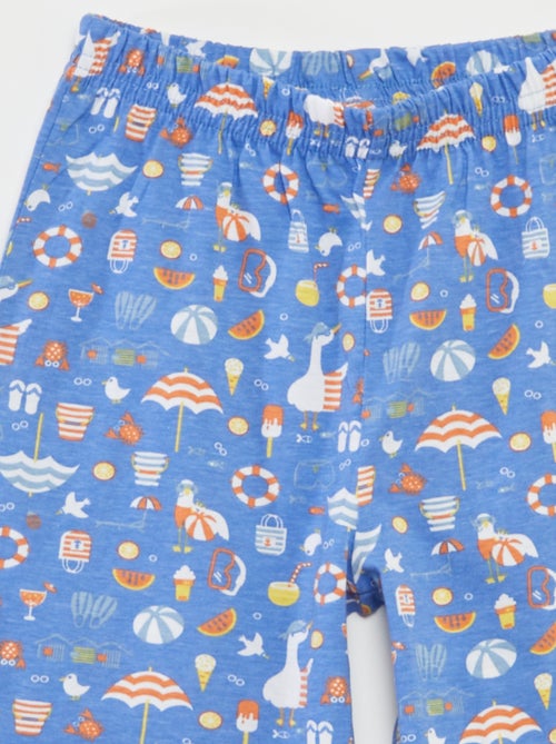 Pijama corto con camiseta + pantalón corto estampado  - 2 piezas - Kiabi