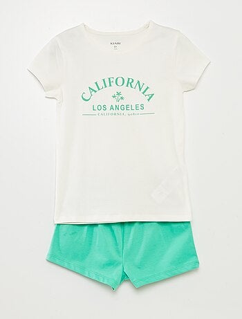 Pijama corto con camiseta + short - 2 piezas