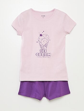 Pijama corto con camiseta + short - 2 piezas