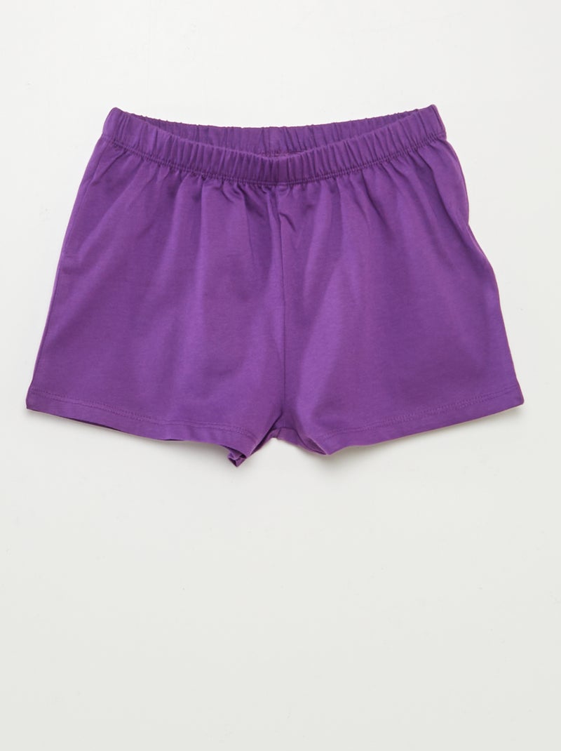 Pijama corto con camiseta + short - 2 piezas PURPURA - Kiabi