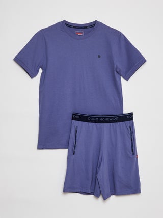 Pijama corto con camiseta + short de punto - 2 piezas