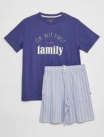 Pijama corto con camiseta + short de punto - 2 piezas