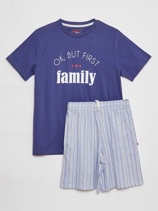 Pijama corto con camiseta + short de punto - 2 piezas