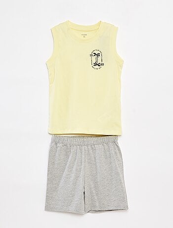 Pijama corto con camiseta sin mangas + pantalón corto - 2 piezas