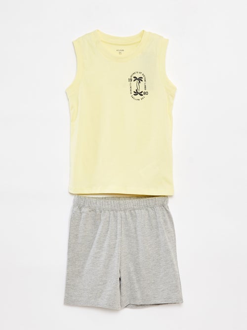 Pijama corto con camiseta sin mangas + pantalón corto  - 2 piezas - Kiabi