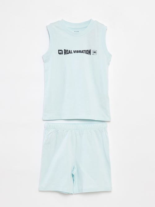 Pijama corto con camiseta sin mangas + pantalón corto  - 2 piezas - Kiabi