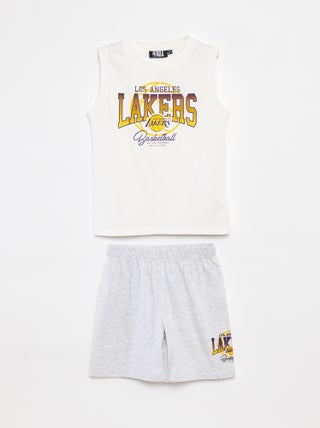 Pijama corto con camiseta sin mangas + pantalón corto - 2 piezas