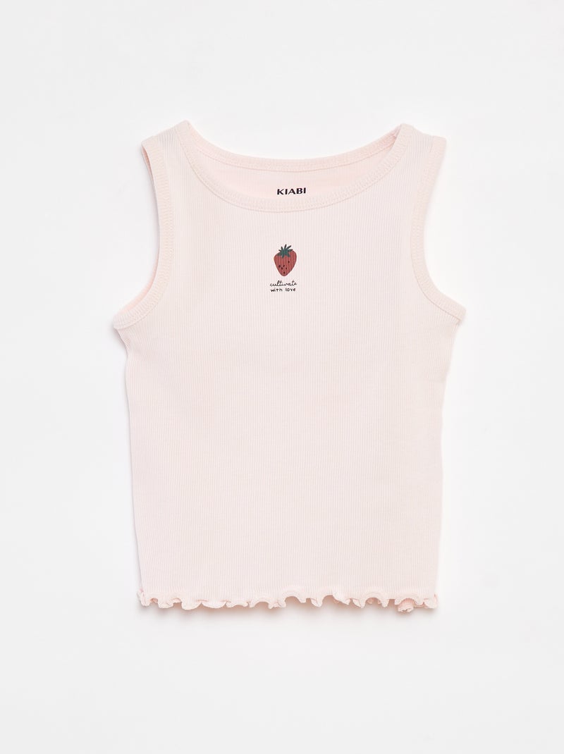 Pijama corto con camiseta sin mangas + pantalón corto - 2 piezas ROSA - Kiabi