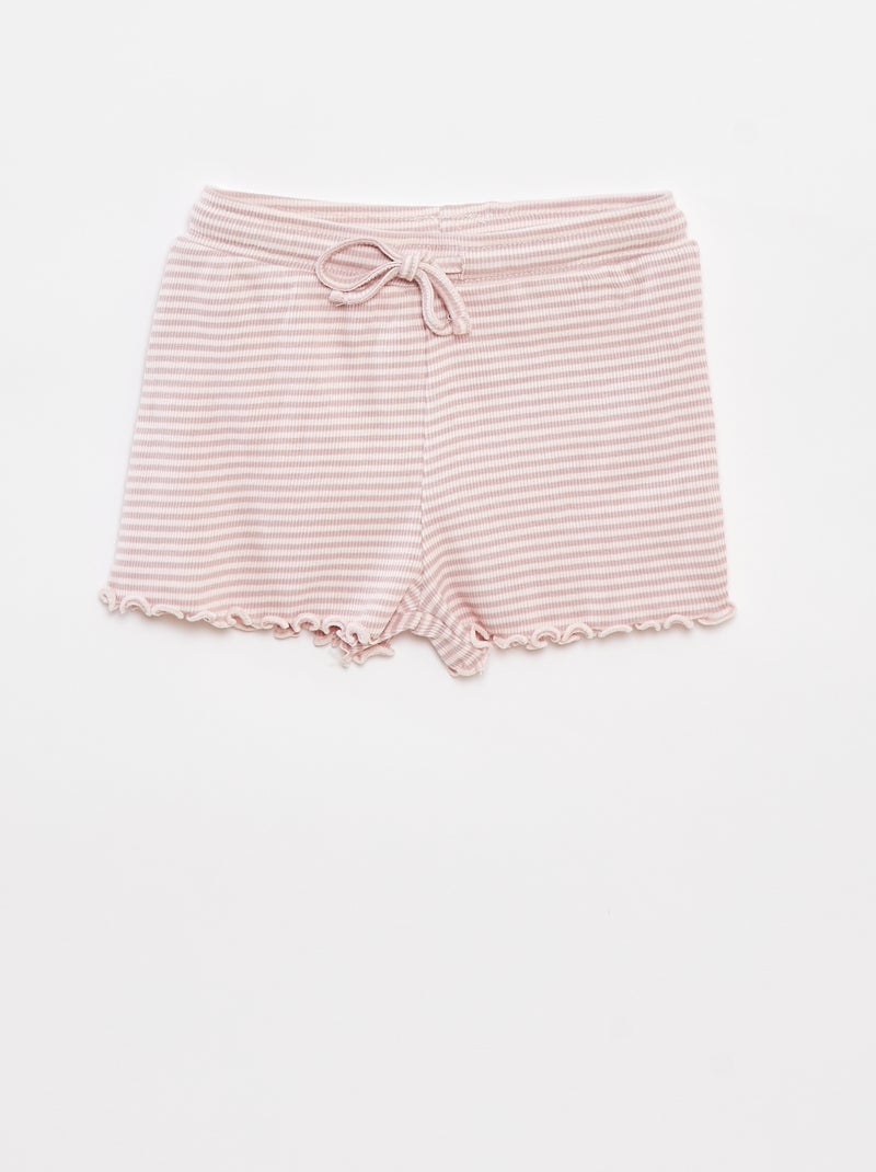 Pijama corto con camiseta sin mangas + pantalón corto - 2 piezas ROSA - Kiabi