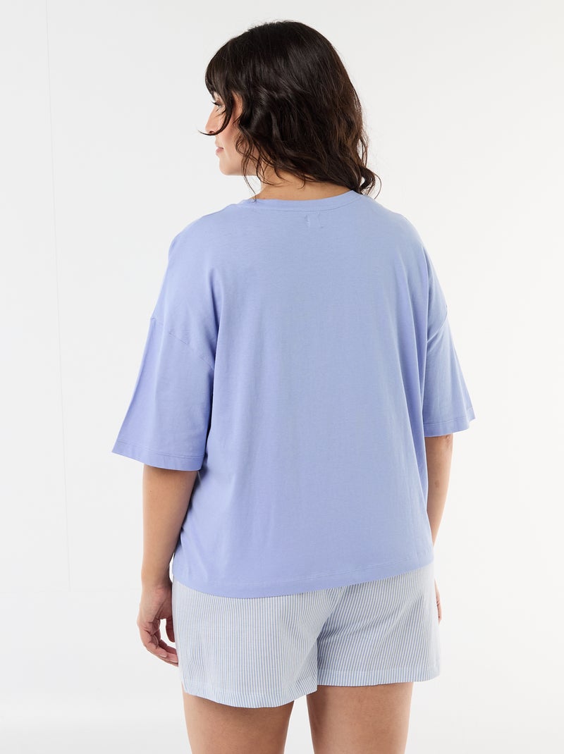 Pijama corto con estampado - 2 piezas Azul - Kiabi