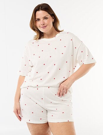 Pijama corto con estampado - 2 piezas