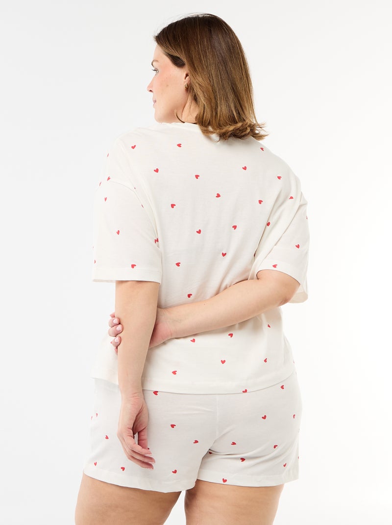 Pijama corto con estampado - 2 piezas Blanco - Kiabi