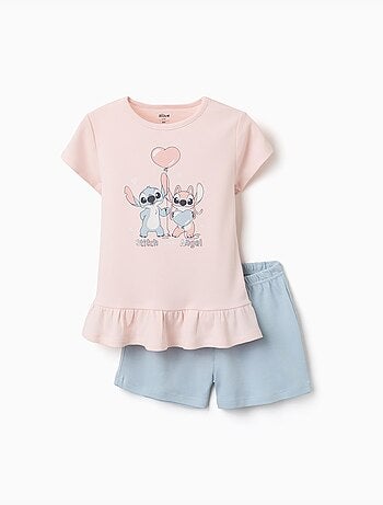 Pijama corto con estampado de Stitch que brilla en la oscuridad