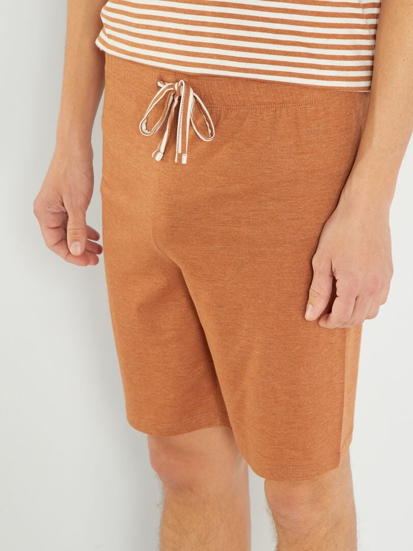 Pijama corto con estampado delantero - 2 piezas BEIGE - Kiabi