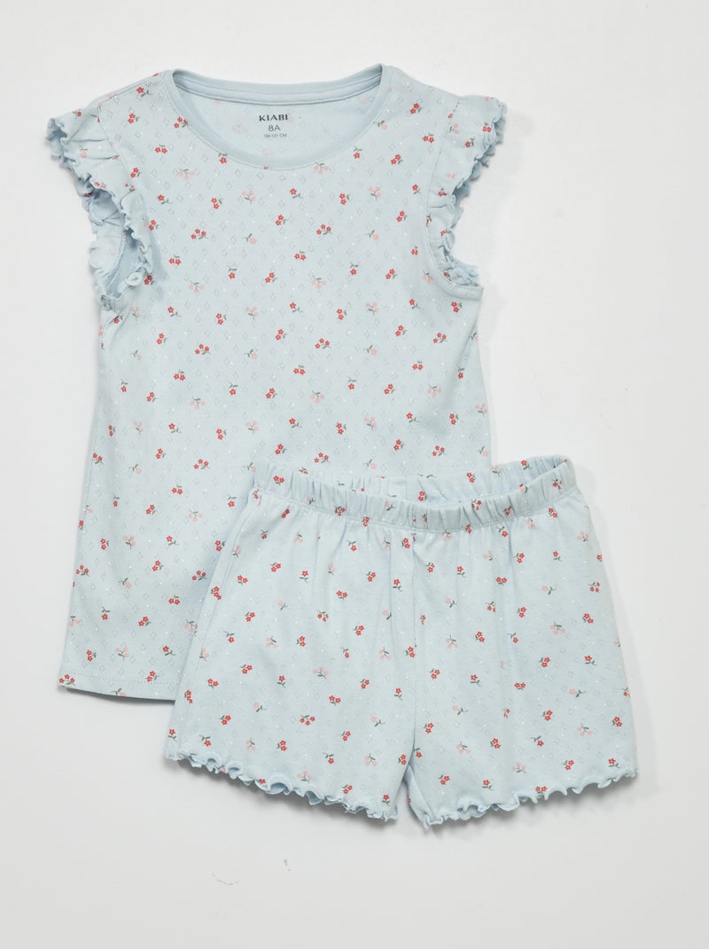 Pijama corto con motivo - 2 piezas AZUL - Kiabi
