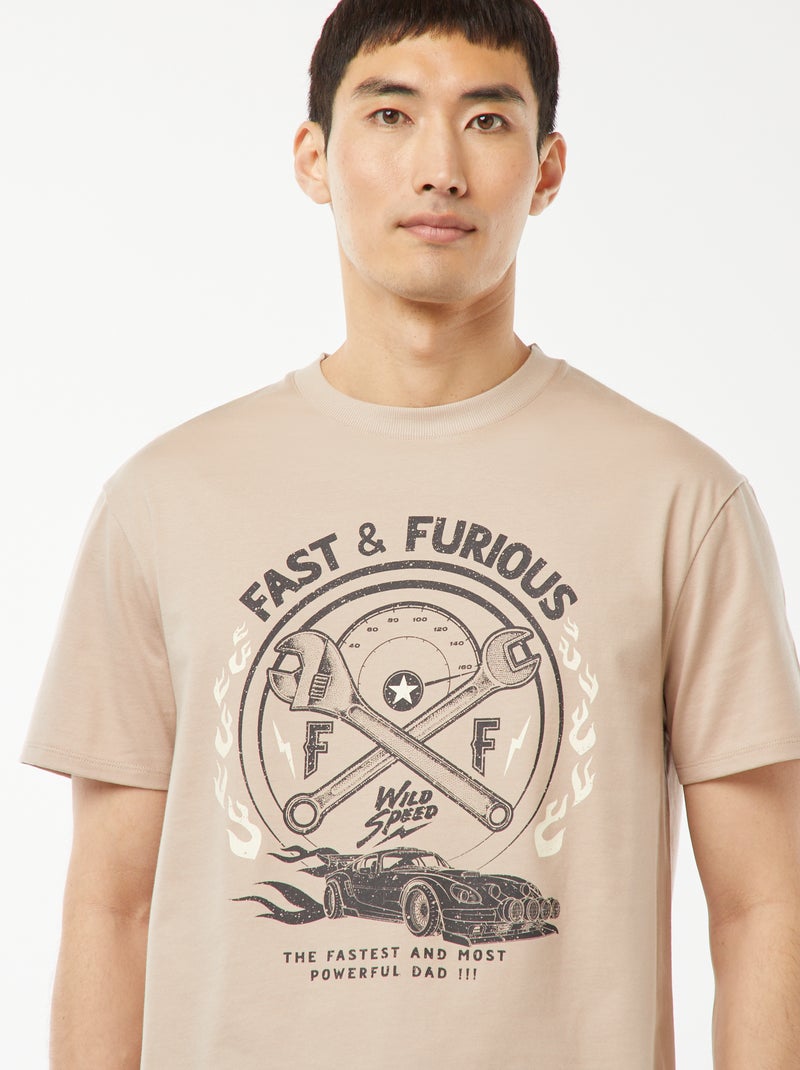 Pijama corto con pantalón corto + camiseta 'Fast and Furious'  -  2 piezas MARRON - Kiabi