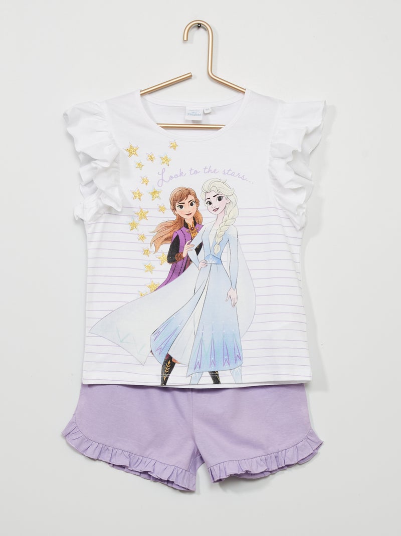 Pijama corto con volantes 'Frozen' BLANCO - Kiabi