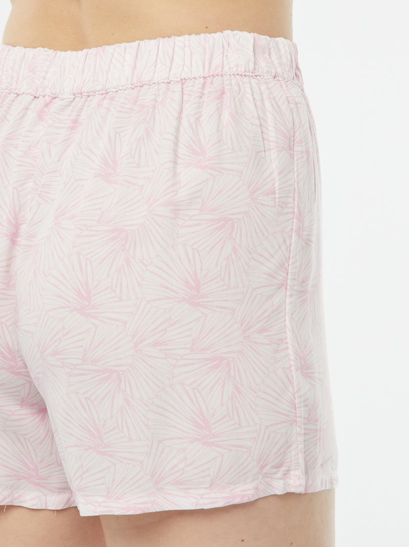 Pijama corto de 2 piezas - blusa +  pantalón estampado ROSA - Kiabi