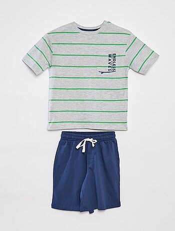 Pijama corto de 2 piezas - camiseta estampada + pantalón corto