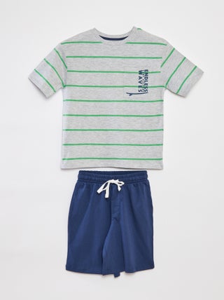 Pijama corto de 2 piezas - camiseta estampada + pantalón corto