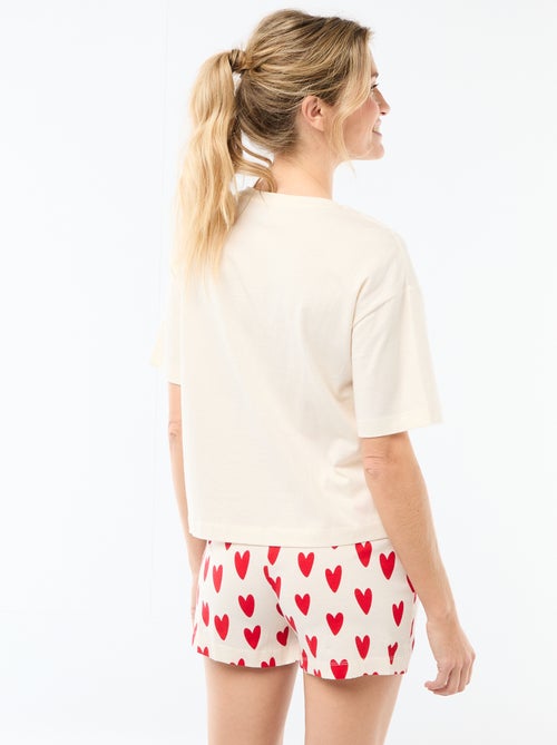Pijama corto de 2 piezas 'Agathe Sorlet x Kiabi' - San Valentín - Kiabi Pijama corto de 2 piezas 'Agathe Sorlet x Kiabi' - San Valentín - Kiabi