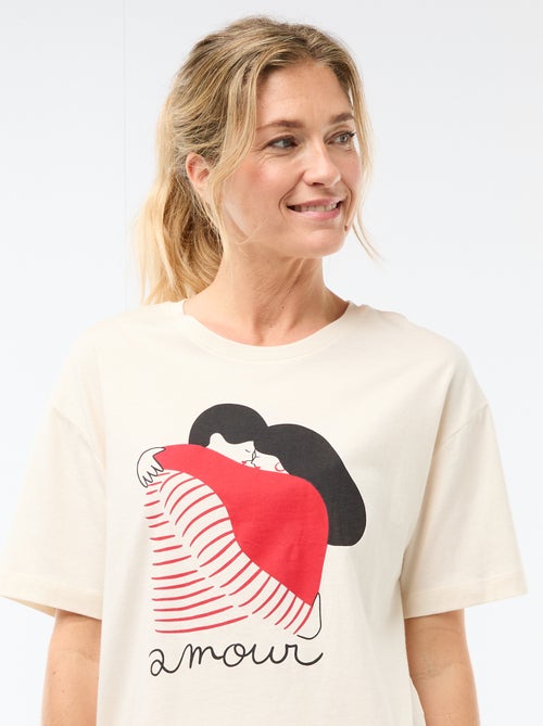 Pijama corto de 2 piezas 'Agathe Sorlet x Kiabi' - San Valentín - Kiabi Pijama corto de 2 piezas 'Agathe Sorlet x Kiabi' - San Valentín - Kiabi