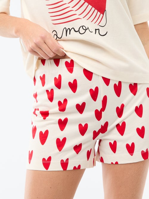 Pijama corto de 2 piezas 'Agathe Sorlet x Kiabi' - San Valentín - Kiabi Pijama corto de 2 piezas 'Agathe Sorlet x Kiabi' - San Valentín - Kiabi