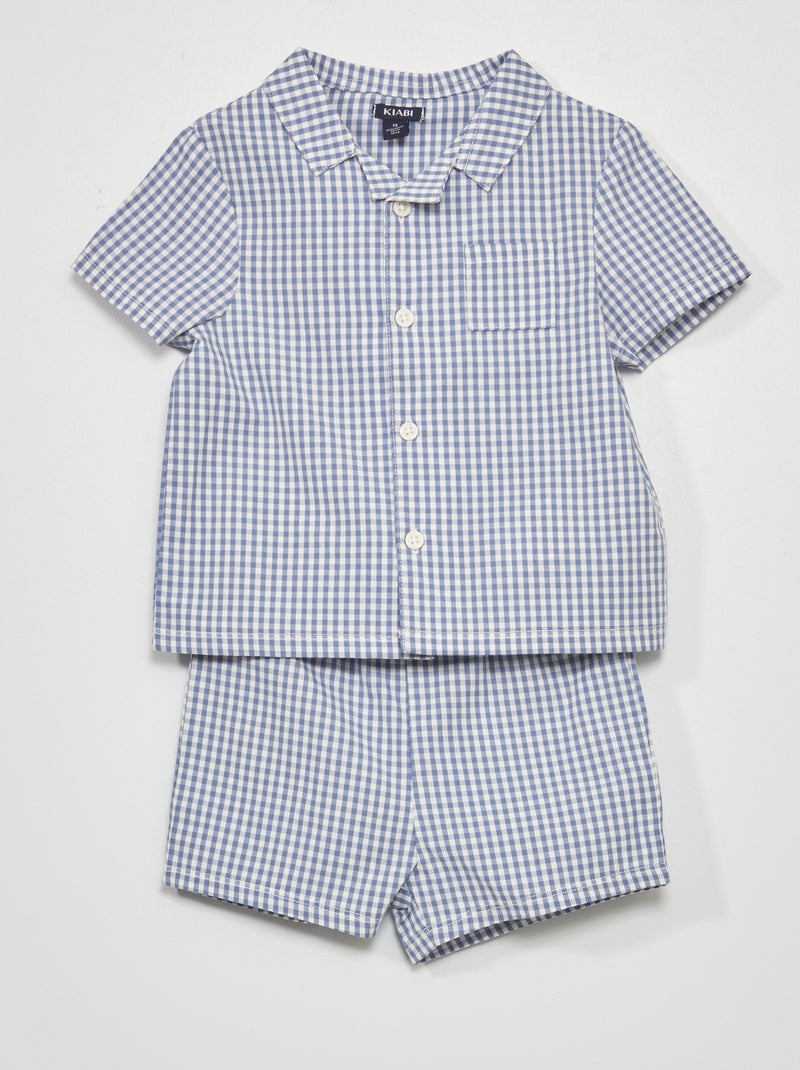 Pijama corto de 2 piezas AZUL - Kiabi