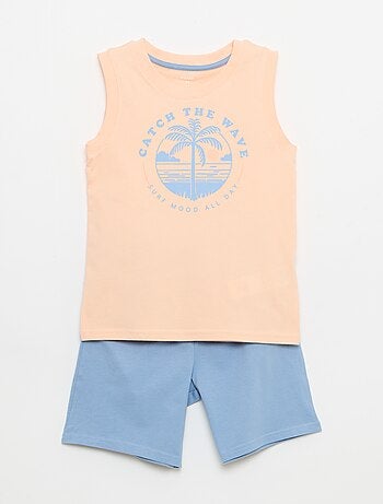 Pijama corto de 2 piezas: camiseta de tirantes y pantalón corto