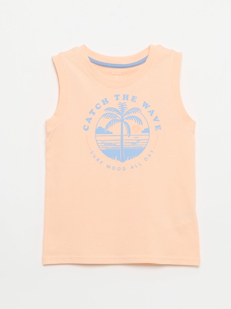 Pijama corto de 2 piezas: camiseta de tirantes y pantalón corto Naranja - Kiabi