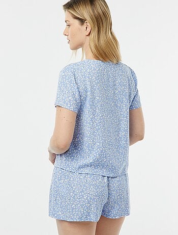 Pijama corto de 2 piezas con camiseta anudada