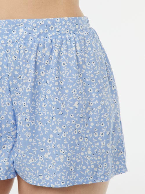 Pijama corto de 2 piezas con camiseta anudada - Kiabi