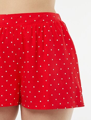 Pijama corto de 2 piezas con camiseta anudada