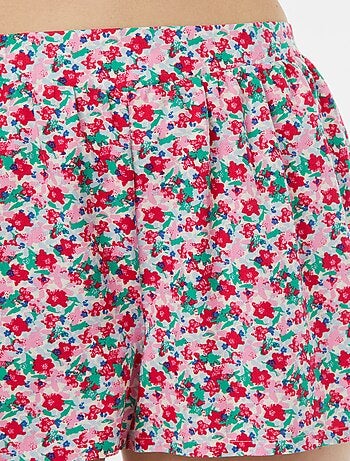 Pijama corto de 2 piezas con camiseta anudada