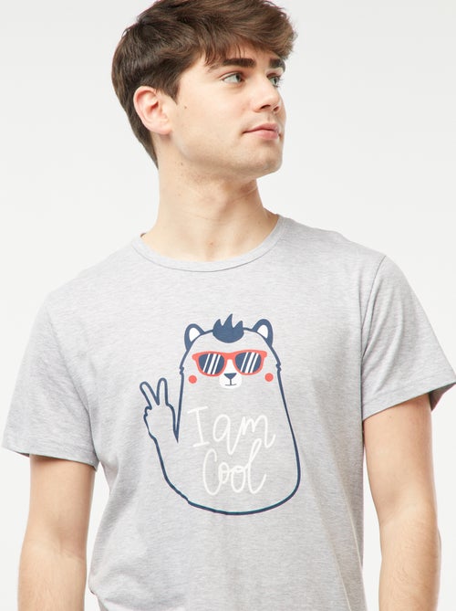 Pijama corto de 2 piezas con estampado divertido - Kiabi