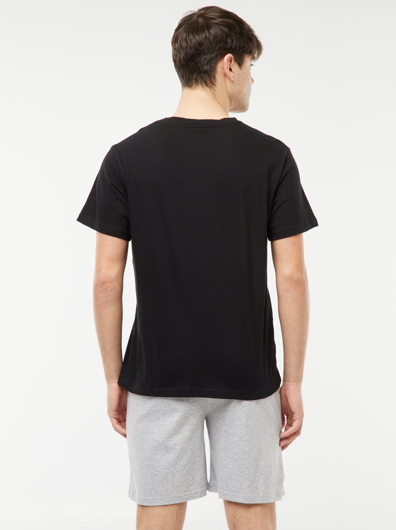 Pijama corto de 2 piezas con estampado NEGRO - Kiabi