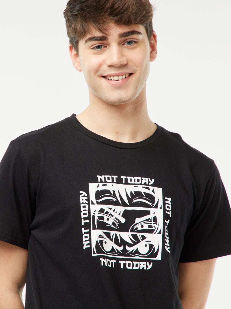 Pijama corto de 2 piezas con estampado NEGRO - Kiabi