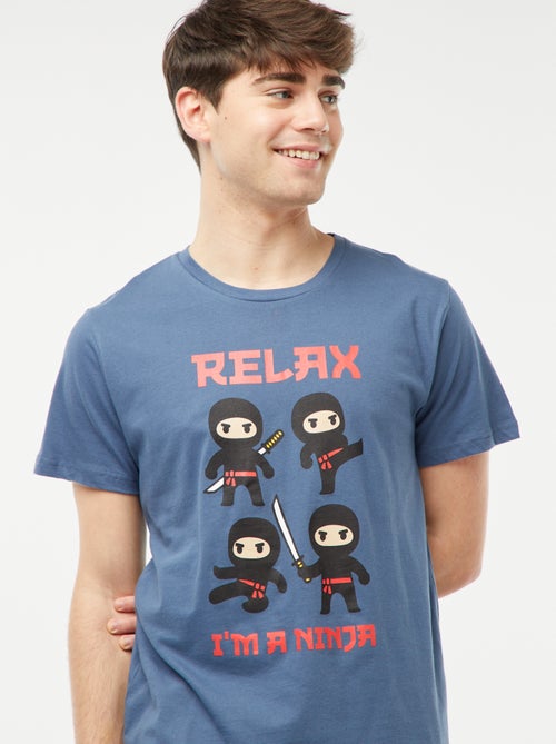 Pijama corto de 2 piezas con estampado ninja - Kiabi