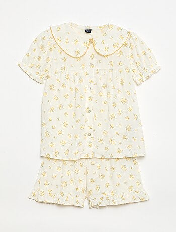 Pijama corto de 2 piezas con volantes