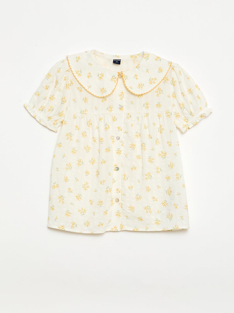 Pijama corto de 2 piezas con volantes Crudo - Kiabi