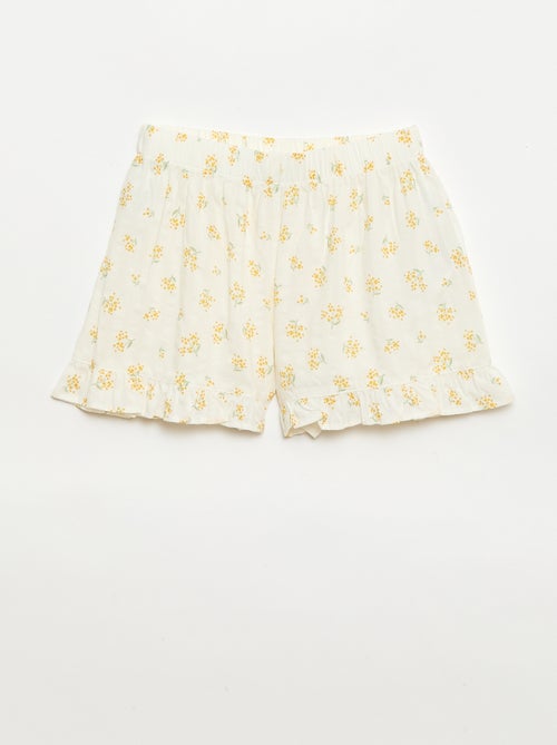 Pijama corto de 2 piezas con volantes - Kiabi