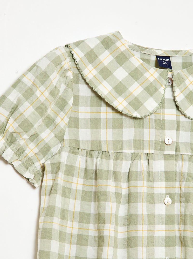 Pijama corto de 2 piezas con volantes Verde - Kiabi