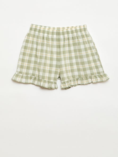 Pijama corto de 2 piezas con volantes - Kiabi
